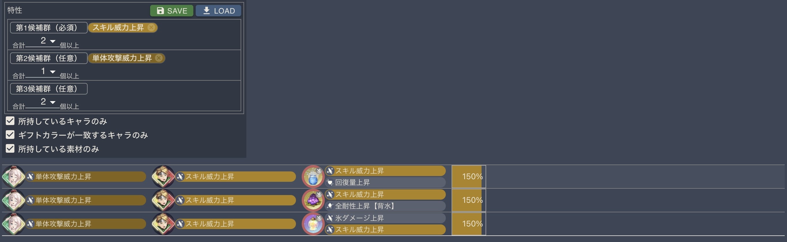 スキル威力上昇*2+単体攻撃威力上昇